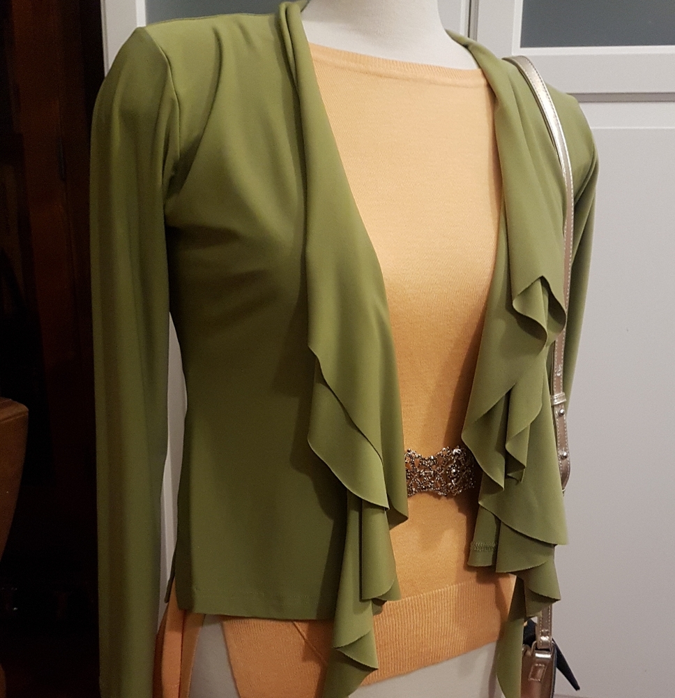 Sympli Green Ladies Slip on Cardigan